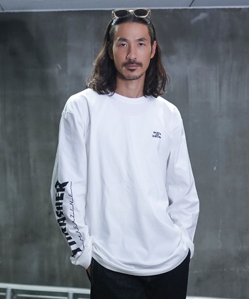 THRASHER(スラッシャー)の「THRASHERSKATE AND DESTROY emb L/S T-SHIRTS/スラッシャーリラックスシルエットブランドロゴスリーブプリント長袖Tシャツ(Tシャツ/カットソー・メンズ・ブラック/ホワイト・LARGE/MEDIUM/XX-LARGE/X-LARGE)」の6枚目の写真