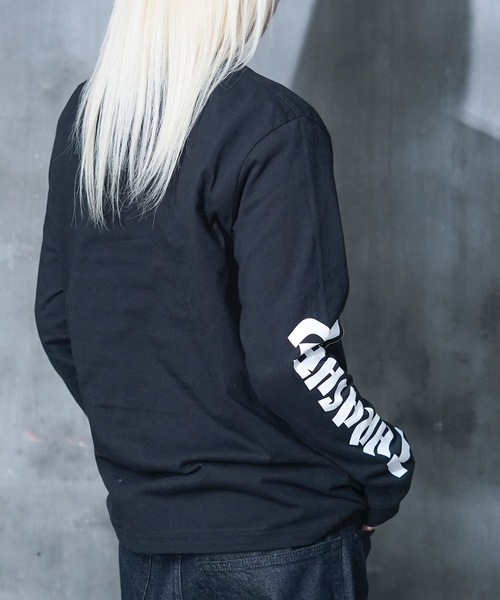 THRASHER(スラッシャー)の「THRASHERSKATE AND DESTROY emb L/S T-SHIRTS/スラッシャーリラックスシルエットブランドロゴスリーブプリント長袖Tシャツ(Tシャツ/カットソー・メンズ・ブラック/ホワイト・LARGE/MEDIUM/XX-LARGE/X-LARGE)」の15枚目の写真