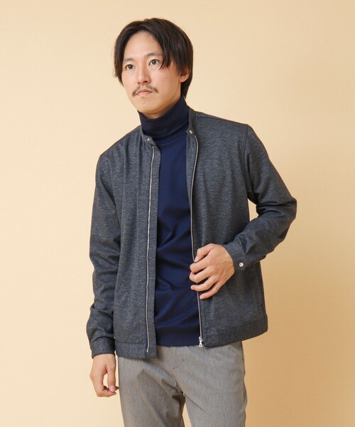 NOLLEY’S(ノーリーズ)の「ACTIVE SETTER 2WAYストレッチ シングルライダースシャツ(ブルゾン・メンズ・グレー/ブルー/ネイビー・XL/L/M/S)」の9枚目の写真