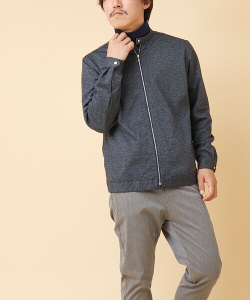 NOLLEY’S(ノーリーズ)の「ACTIVE SETTER 2WAYストレッチ シングルライダースシャツ(ブルゾン・メンズ・グレー/ブルー/ネイビー・XL/L/M/S)」の19枚目の写真