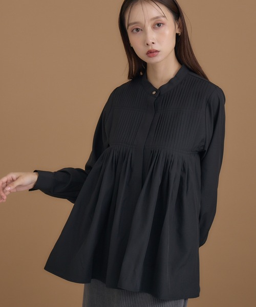 KATHARINE ROSS(キャサリンロス)の「【Pillini/ピリーニ】タック&ギャザーブラウス(シャツ/ブラウス・レディース・ブルー/ブラック/アイボリー/モカ・MEDIUM/LARGE)」の1枚目の写真