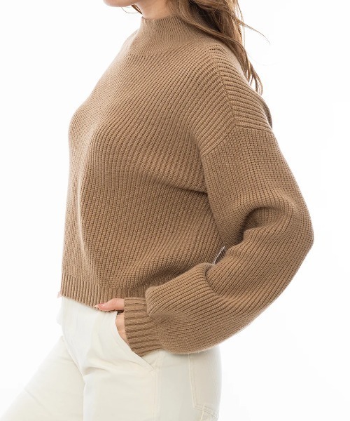 RVCA（ルーカ）の「RVCA レディース DREAM CYCLE SWEATER セーター/ルーカローゲージモックネックセーター（ニット/セーター・レディース・ブラウン系その他・MEDIUM/LARGE/SMALL）」の2枚目の写真