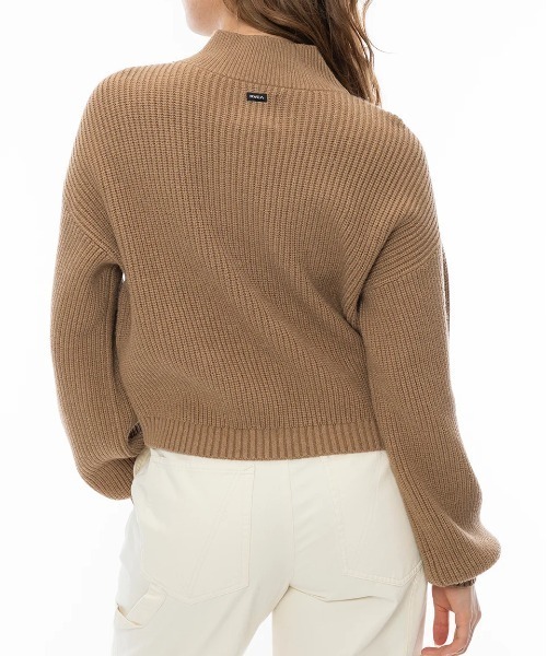 RVCA（ルーカ）の「RVCA レディース DREAM CYCLE SWEATER セーター/ルーカローゲージモックネックセーター（ニット/セーター・レディース・ブラウン系その他・MEDIUM/LARGE/SMALL）」の3枚目の写真