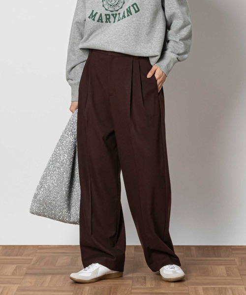 Right-on（ライトオン）の「【HONEYSUCKLE ROSE】ワイドストレートパンツ（その他パンツ・レディース・ブラウン/ダークグレー/ベージュ・XL/L/M）」の2枚目の写真