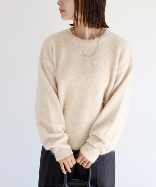 cepo（セポ）の「ウールブレンドクルーネックニット（ニット/セーター・レディース・ピンク/パープル/イエロー/オフホワイト/グリーン・M）」の2枚目の写真