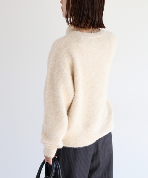 cepo（セポ）の「ウールブレンドクルーネックニット（ニット/セーター・レディース・ピンク/パープル/イエロー/オフホワイト/グリーン・M）」の21枚目の写真