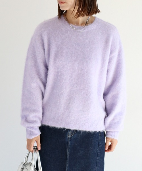 cepo（セポ）の「ウールブレンドクルーネックニット（ニット/セーター・レディース・ピンク/パープル/イエロー/オフホワイト/グリーン・M）」の8枚目の写真