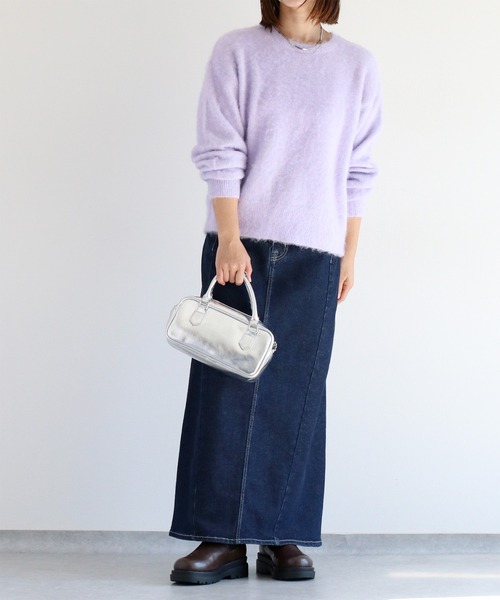 cepo（セポ）の「ウールブレンドクルーネックニット（ニット/セーター・レディース・ピンク/パープル/イエロー/オフホワイト/グリーン・M）」の19枚目の写真