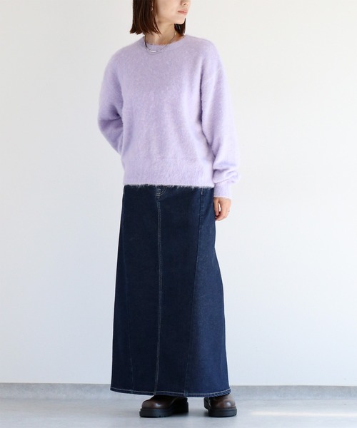 cepo（セポ）の「ウールブレンドクルーネックニット（ニット/セーター・レディース・ピンク/パープル/イエロー/オフホワイト/グリーン・M）」の14枚目の写真