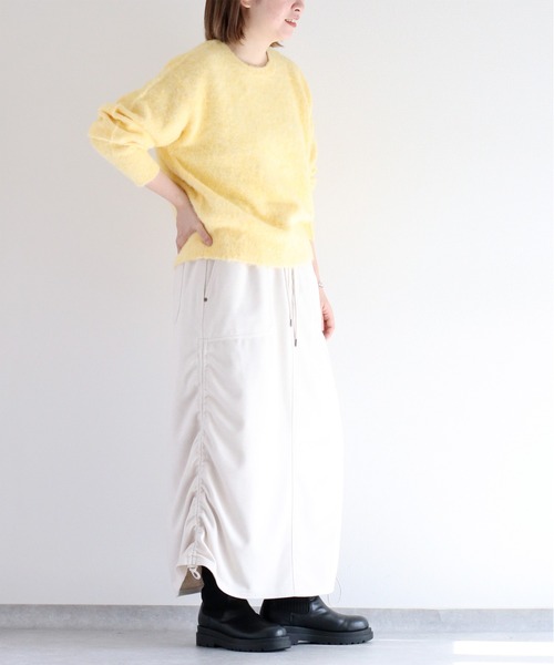 cepo（セポ）の「ウールブレンドクルーネックニット（ニット/セーター・レディース・ピンク/パープル/イエロー/オフホワイト/グリーン・M）」の6枚目の写真