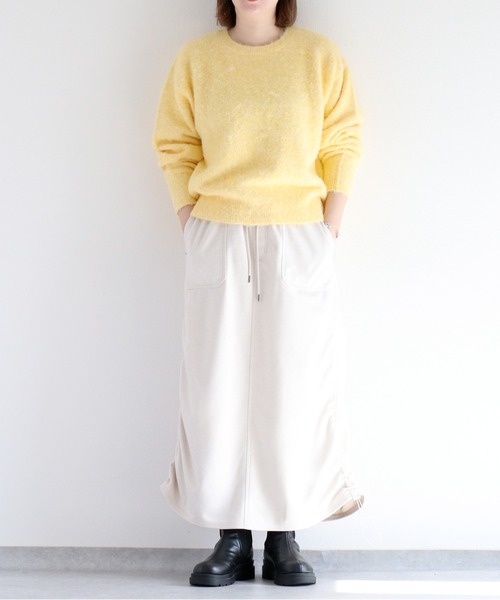 cepo（セポ）の「ウールブレンドクルーネックニット（ニット/セーター・レディース・ピンク/パープル/イエロー/オフホワイト/グリーン・M）」の7枚目の写真