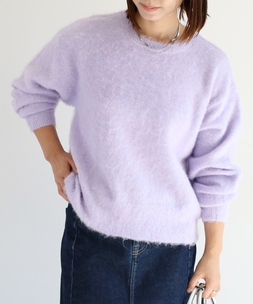 cepo（セポ）の「ウールブレンドクルーネックニット（ニット/セーター・レディース・ピンク/パープル/イエロー/オフホワイト/グリーン・M）」の13枚目の写真