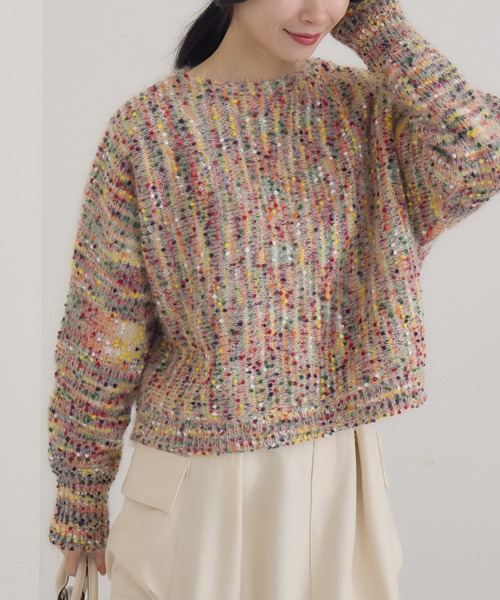 KATHARINE ROSS(キャサリンロス)の「【KATHARINE ROSS】4Gカラーネッププルオーバー(ニット/セーター・レディース・ネイビー/アイボリー・MEDIUM)」の1枚目の写真