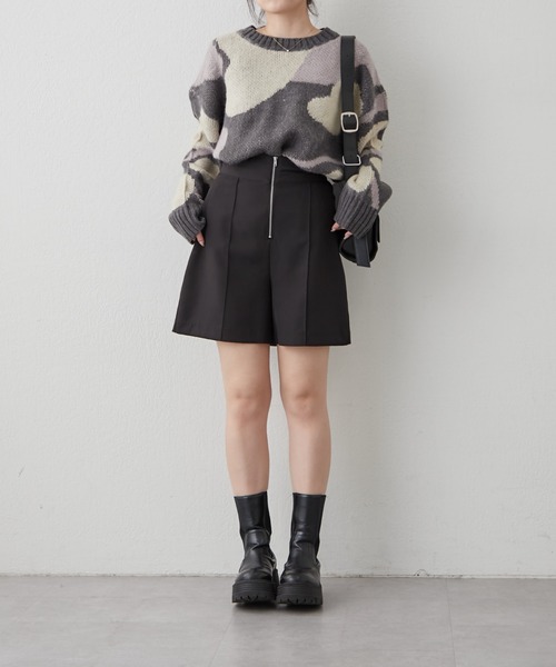 continuer de NICE CLAUP(コンティニューデナイスクラップ)の「マーブル柄ニット(ニット/セーター・レディース・アイボリー/チャコールグレー/トップグレー・FREE)」の21枚目の写真