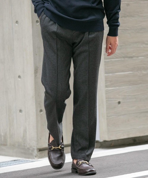 URBAN RESEARCH ROSSO MEN（アーバンリサーチロッソメン）の「『WEB限定』ストレッチストレートストライプパンツ（スラックス・メンズ・ブラック/ブラウン・MEDIUM/LARGE）」の3枚目の写真