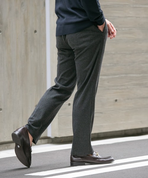 URBAN RESEARCH ROSSO MEN（アーバンリサーチロッソメン）の「『WEB限定』ストレッチストレートストライプパンツ（スラックス・メンズ・ブラック/ブラウン・MEDIUM/LARGE）」の5枚目の写真