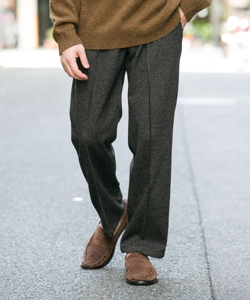 URBAN RESEARCH ROSSO MEN（アーバンリサーチロッソメン）の「『WEB限定』ストレッチストレートストライプパンツ（スラックス・メンズ・ブラック/ブラウン・MEDIUM/LARGE）」の21枚目の写真