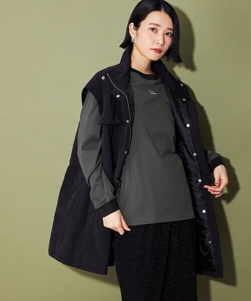 CITEN（シテン）の「＜CITEN＞ロゴリンガーロンT（Tシャツ/カットソー・レディース・ホワイト/ダークグレー/オフホワイト・FREE）」の10枚目の写真