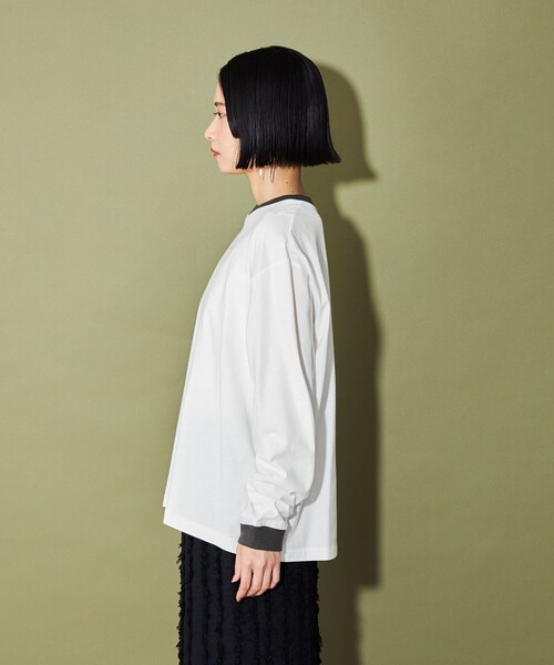CITEN（シテン）の「＜CITEN＞ロゴリンガーロンT（Tシャツ/カットソー・レディース・ホワイト/ダークグレー/オフホワイト・FREE）」の13枚目の写真