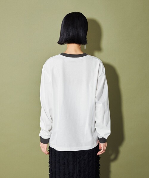 CITEN（シテン）の「＜CITEN＞ロゴリンガーロンT（Tシャツ/カットソー・レディース・ホワイト/ダークグレー/オフホワイト・FREE）」の14枚目の写真