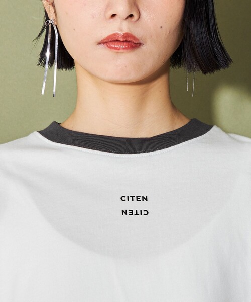 CITEN（シテン）の「＜CITEN＞ロゴリンガーロンT（Tシャツ/カットソー・レディース・ホワイト/ダークグレー/オフホワイト・FREE）」の15枚目の写真