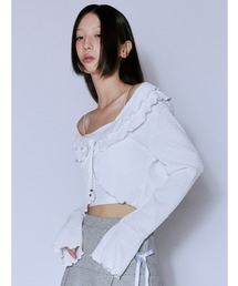 A'GEM/9 × .kom 『NIIER NOR/ニア ノア』 WRINKLE ROSE CARDIGAN/リンクル ローズカーディガン