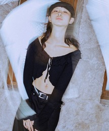 A'GEM/9 × .kom 『NIIER NOR/ニア ノア』 WRINKLE ROSE CARDIGAN/リンクル ローズカーディガン