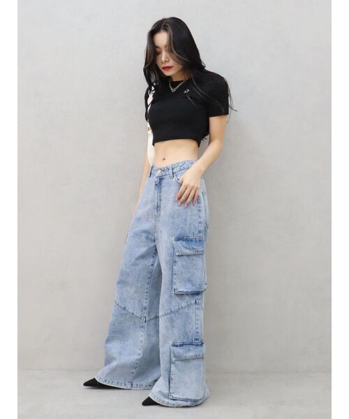 セール】ボリュームカーゴデニムパンツ【セットアップ着用可能