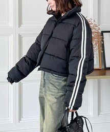 ダブルラインショート丈中綿ダウン[もこもこ感　細見え　アウター] ≪2024AW新作≫