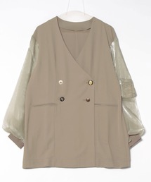 SETUP7（セットアップセブン）の「【MAISON BREEZE reveur】ヴィンテージボタン シャイニーバルーンジャケット 結婚式 二次会 パーティー フォーマル オケージョン trc（ノーカラージャケット）」