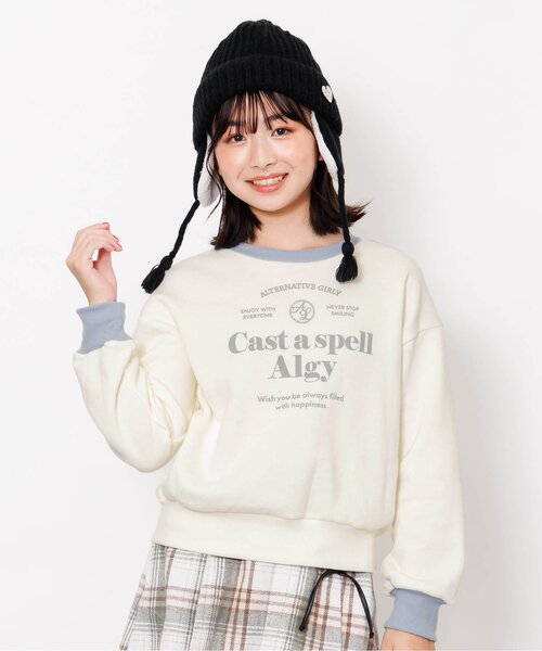 algy（アルジー）の「【あったか】アーチロゴトレーナー（スウェット・キッズ・アイボリー/レッド/ラベンダー/ネイビー・SMALL/MEDIUM/X-SMALL/XX-SMALL/XXX-SMALL）」の2枚目の写真