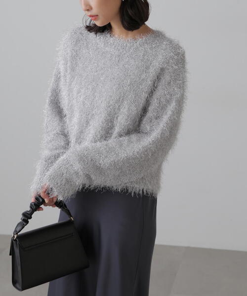 FREE'S MART(フリーズマート)の「◆ラメフェザークルーネックニット(ニット/セーター・レディース・ブルー/ホワイト/ピンク・FREE)」の5枚目の写真