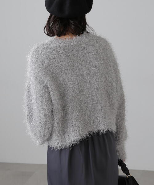 FREE'S MART(フリーズマート)の「◆ラメフェザークルーネックニット(ニット/セーター・レディース・ブルー/ホワイト/ピンク・FREE)」の7枚目の写真