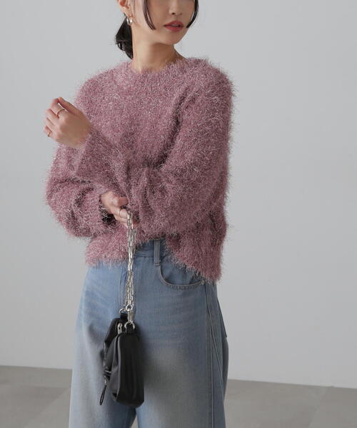 FREE'S MART(フリーズマート)の「◆ラメフェザークルーネックニット(ニット/セーター・レディース・ブルー/ホワイト/ピンク・FREE)」の16枚目の写真