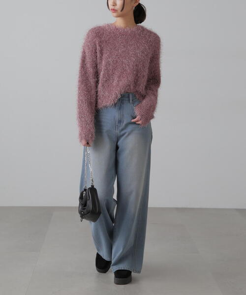 FREE'S MART(フリーズマート)の「◆ラメフェザークルーネックニット(ニット/セーター・レディース・ブルー/ホワイト/ピンク・FREE)」の19枚目の写真