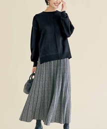 IEDIT（イディット）の「ＩＥＤＩＴ　着まわし便利なニットトップス＆ジャカードスカートのベストバランスセット（セットアップ）」