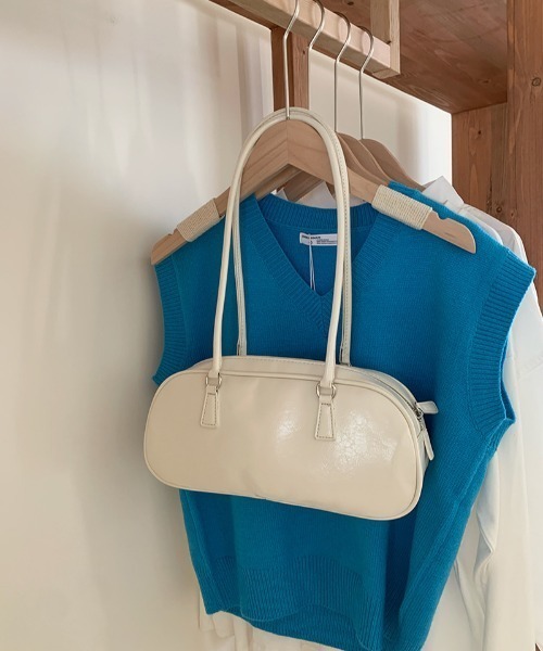 Teem Store(チームストア)の「【2WAY】バレエコア フェイクレザーボストンショルダーバッグ(ショルダーバッグ・レディース・ホワイト/ブラック・F)」の9枚目の写真