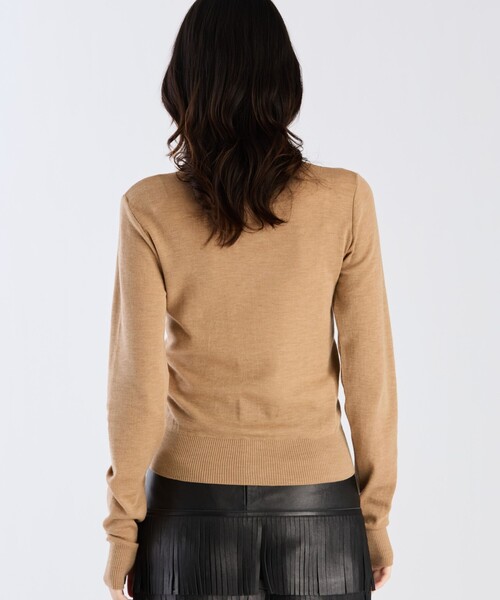 agnes b.(アニエスベー)の「【Outlet】ウール ジャージー フィンガーレス カーディガンプレッション(カーディガン/ボレロ・レディース・ブラウン系その他・3/1/2)」の4枚目の写真