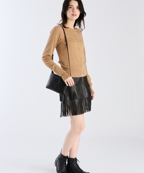 agnes b.(アニエスベー)の「【Outlet】ウール ジャージー フィンガーレス カーディガンプレッション(カーディガン/ボレロ・レディース・ブラウン系その他・3/1/2)」の5枚目の写真