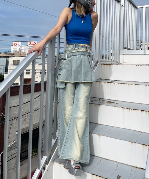 SPIRALGIRL（スパイラルガール）の「アシメタンク（タンクトップ・レディース・ホワイト/ブルー/ブラック/グレー・FREE）」の14枚目の写真