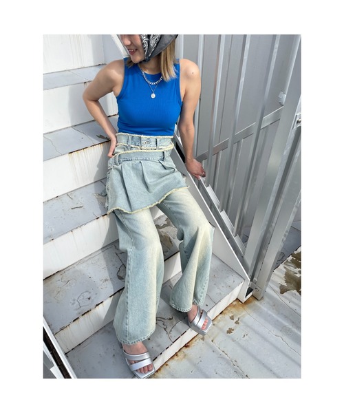 SPIRALGIRL（スパイラルガール）の「アシメタンク（タンクトップ・レディース・ホワイト/ブルー/ブラック/グレー・FREE）」の16枚目の写真