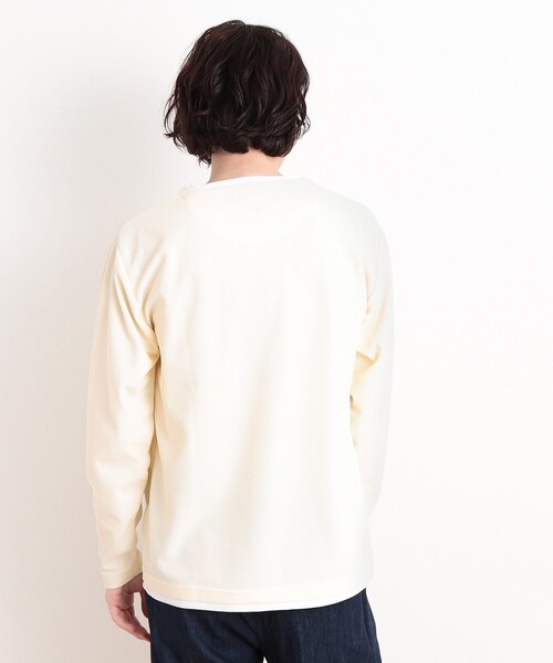 THE SHOP TK （ザ ショップ ティーケー ）の「バスケット編みキーネックTシャツ（Tシャツ/カットソー・メンズ・アイボリー/ブルー/スミクロ/ライトグレー・04/03/02）」の9枚目の写真