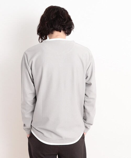 THE SHOP TK （ザ ショップ ティーケー ）の「バスケット編みキーネックTシャツ（Tシャツ/カットソー・メンズ・アイボリー/ブルー/スミクロ/ライトグレー・04/03/02）」の13枚目の写真