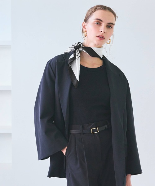 coca（coca）（コカ）の「とろみスカーフ（バンダナ/スカーフ・レディース・ブラック/アイボリー・ONE SIZE）」の11枚目の写真