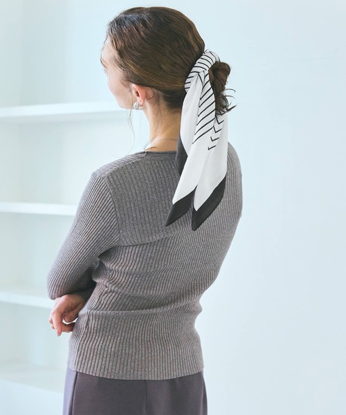 coca（coca）（コカ）の「とろみスカーフ（バンダナ/スカーフ・レディース・ブラック/アイボリー・ONE SIZE）」の8枚目の写真