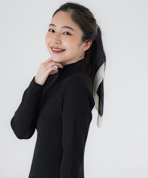 coca（coca）（コカ）の「とろみスカーフ（バンダナ/スカーフ・レディース・ブラック/アイボリー・ONE SIZE）」の18枚目の写真