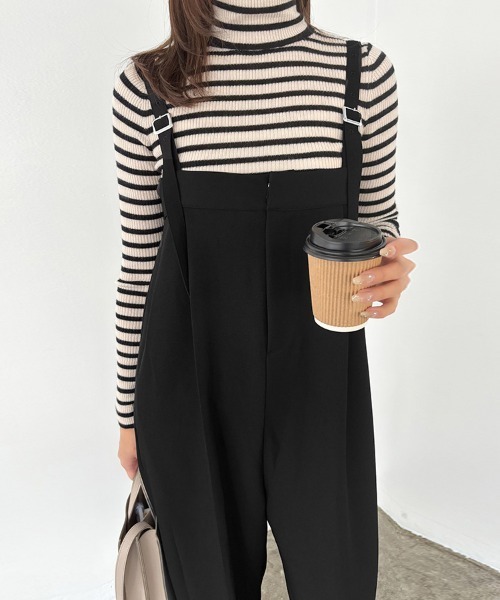 Doux Belle（ドゥーベル）の「Iラインシルエットハイウエストサロペット（サロペット/オーバーオール・レディース・ライトベージュ/グレー/ブラック・MEDIUM）」の11枚目の写真