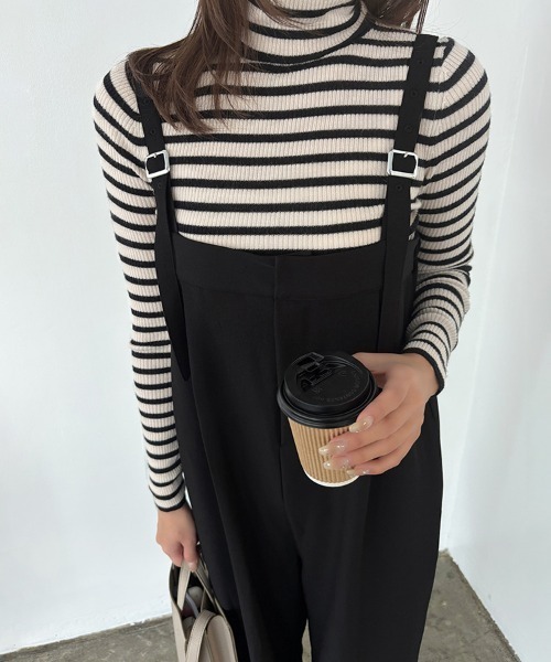 Doux Belle（ドゥーベル）の「Iラインシルエットハイウエストサロペット（サロペット/オーバーオール・レディース・ライトベージュ/グレー/ブラック・MEDIUM）」の12枚目の写真