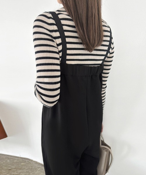 Doux Belle（ドゥーベル）の「Iラインシルエットハイウエストサロペット（サロペット/オーバーオール・レディース・ライトベージュ/グレー/ブラック・MEDIUM）」の13枚目の写真