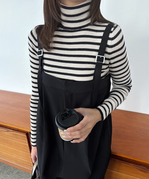 Doux Belle（ドゥーベル）の「Iラインシルエットハイウエストサロペット（サロペット/オーバーオール・レディース・ライトベージュ/グレー/ブラック・MEDIUM）」の14枚目の写真